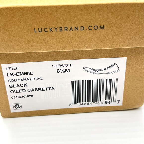Lucky‎ Brand Womens Size 6.5 Emmie Black Leather Ballet Flats Shoes - Picture 9 of 9